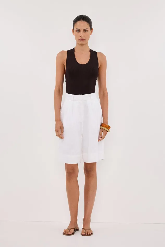 DEVIN BITTER CHOC RACER KNIT TANK Women DISSH Tanks