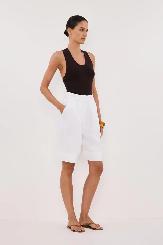 DEVIN BITTER CHOC RACER KNIT TANK Women DISSH Tanks