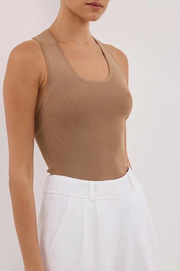 DEVIN TAN RACER KNIT TANK Women DISSH Knitted