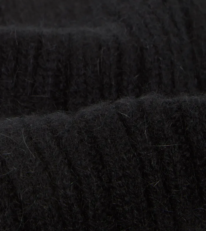 Drake039s Black Angora Lambswool Ribbed Knit Cap Men Hats