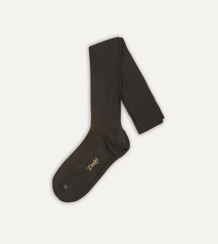 Drake039s Black Wool OverTheCalf Socks Men Boxer Shorts and Socks