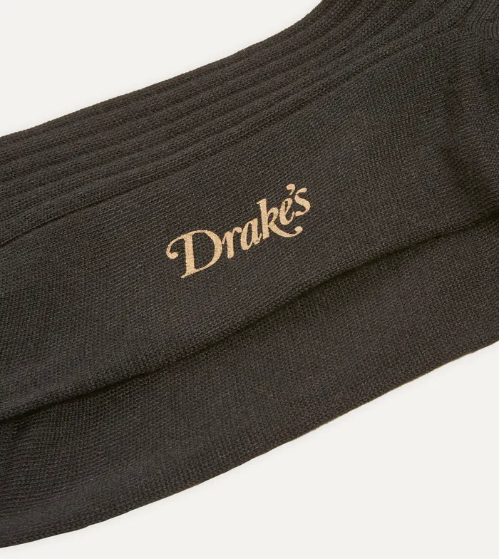 Drake039s Black Wool OverTheCalf Socks Men Boxer Shorts and Socks
