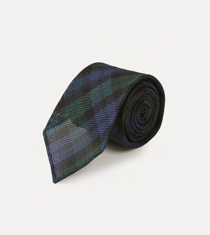 Drake039s Blackwatch Fine Woven Grenadine Silk Hand Rolled Tie Men Patterned Ties