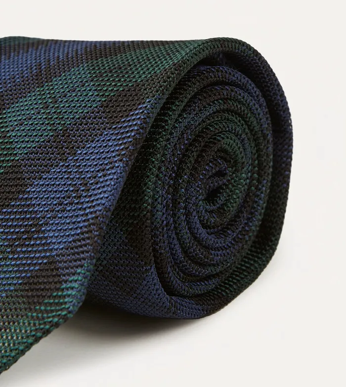 Drake039s Blackwatch Fine Woven Grenadine Silk Hand Rolled Tie Men Patterned Ties