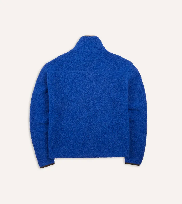 Drake039s Blue Boucle Wool Zip Fleece Jacket Men Fleeces