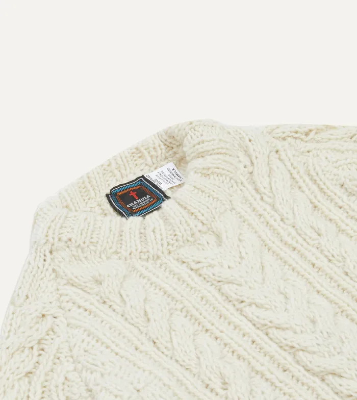 Drake039s Chamula For Ecru Cable Knit Merino Jumper Men Knitwear