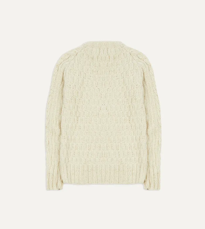 Drake039s Chamula For Ecru Cable Knit Merino Jumper Men Knitwear