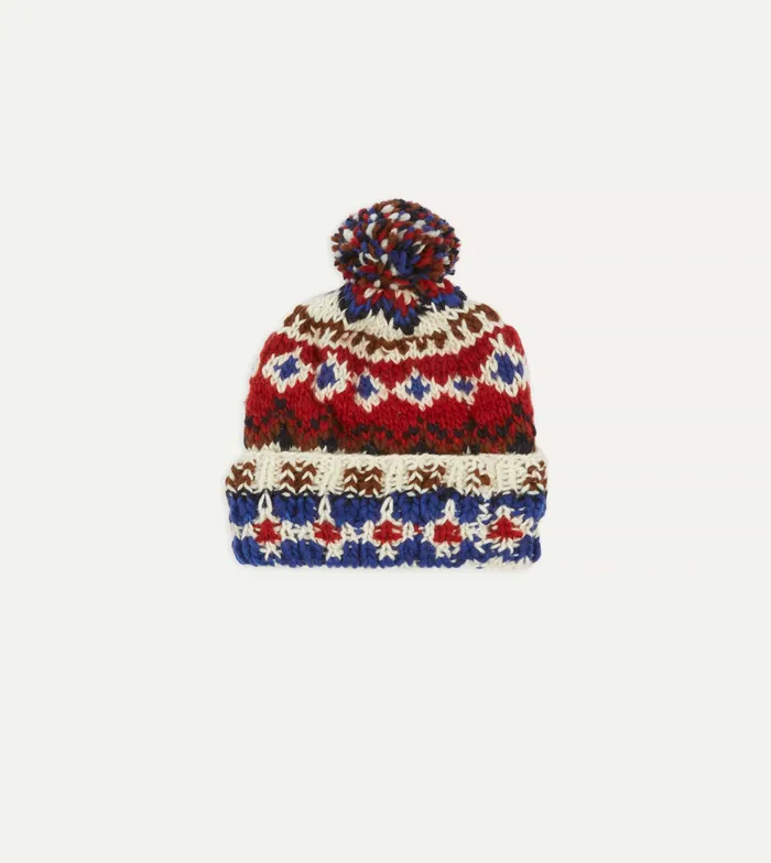 Drake039s Chamula For Ecru Fairisle Merino Knit Cap Men Hats