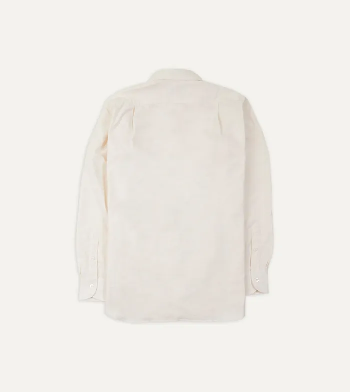 Drake039s Cream Cotton Oxford Cloth Long Point Collar Shirt Men Formal Shirts