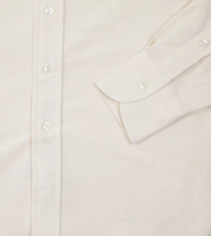 Drake039s Cream Cotton Oxford Cloth Long Point Collar Shirt Men Formal Shirts