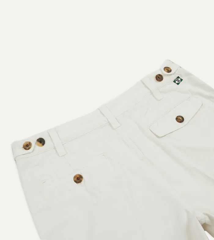 Drake039s Ecru Cotton Twill SinglePleat Shorts Men Shorts