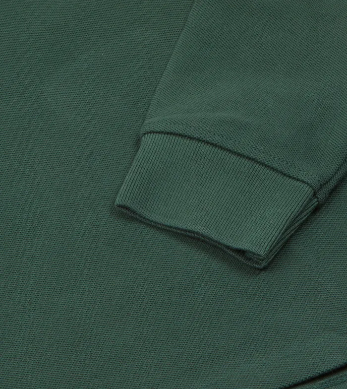 Drake039s Green Pique Cotton LongSleeve Polo Shirt Men Polos and Sweatshirts