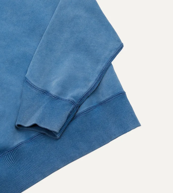 Drake039s Indigo Cotton Hooded Sweatshirt Men Polos and Sweatshirts