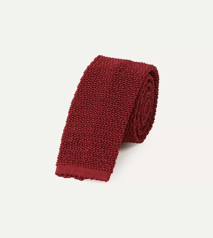 Drake039s Light Wine Knitted Silk Solid Colour Tie Men Plain Ties