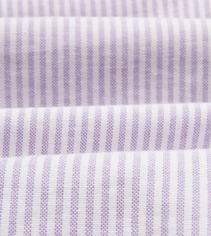 Drake039s Lilac Ticking Stripe Cotton Oxford Cloth ButtonDown Shirt Men Formal Shirts