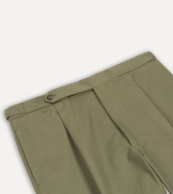 Drake039s Lovat Cotton Drill Single Pleat Trouser Men Trousers