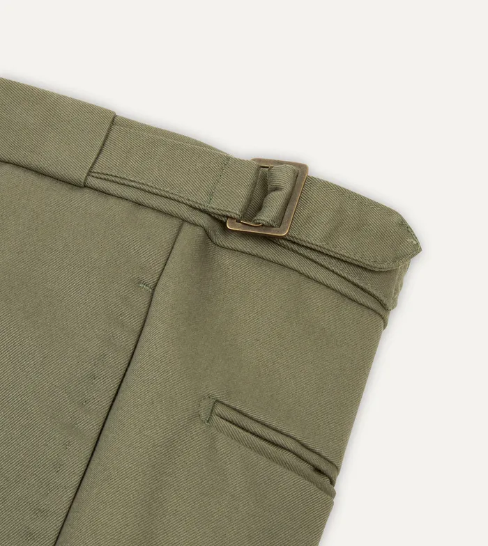 Drake039s Lovat Cotton Drill Single Pleat Trouser Men Trousers