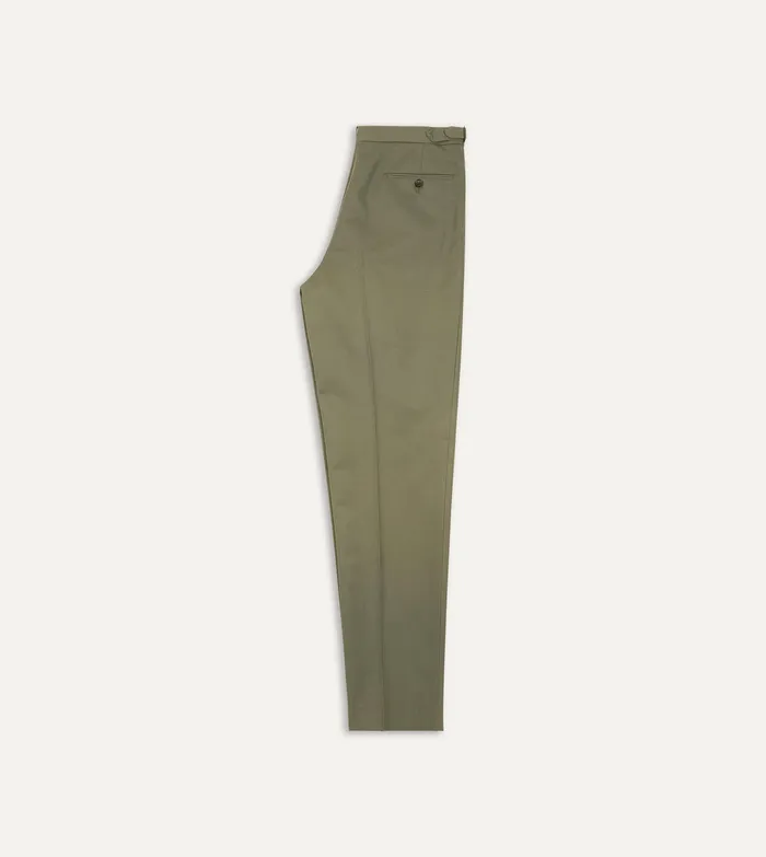 Drake039s Lovat Cotton Drill Single Pleat Trouser Men Trousers