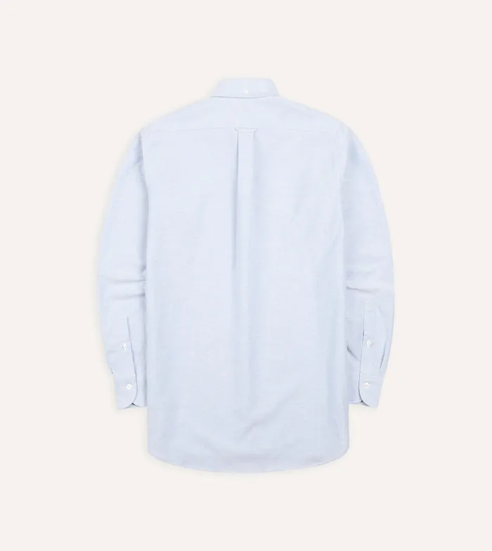 Drake039s MidBlue Cotton Oxford Cloth ButtonDown Shirt Men Formal Shirts