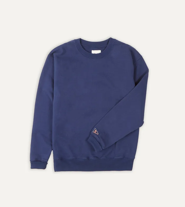 Drake039s Navy Crew Neck Cotton Sweatshirt Men Polos and Sweatshirts