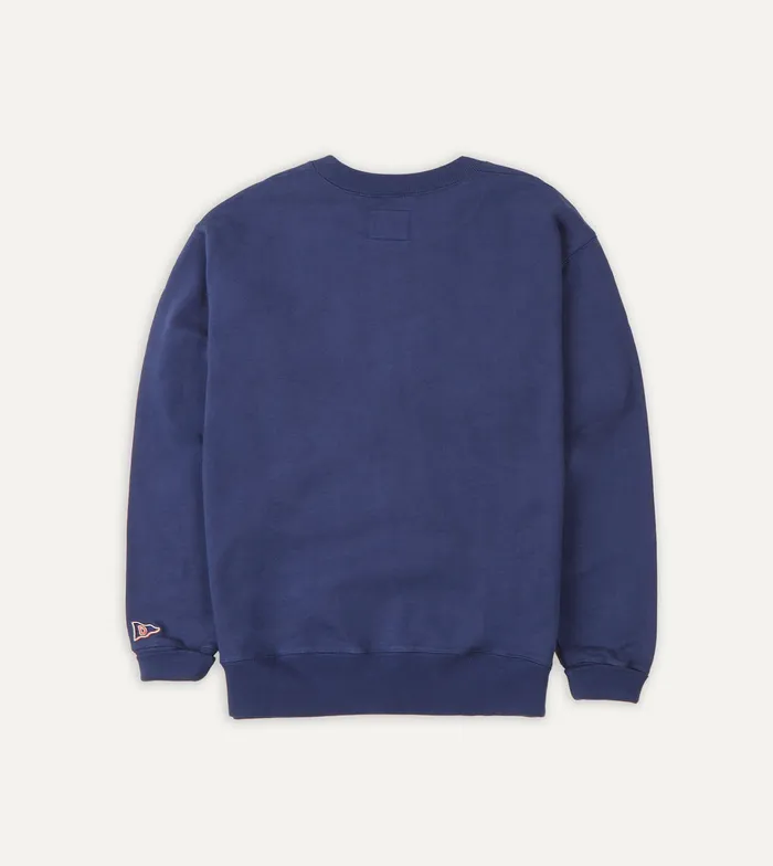 Drake039s Navy Crew Neck Cotton Sweatshirt Men Polos and Sweatshirts