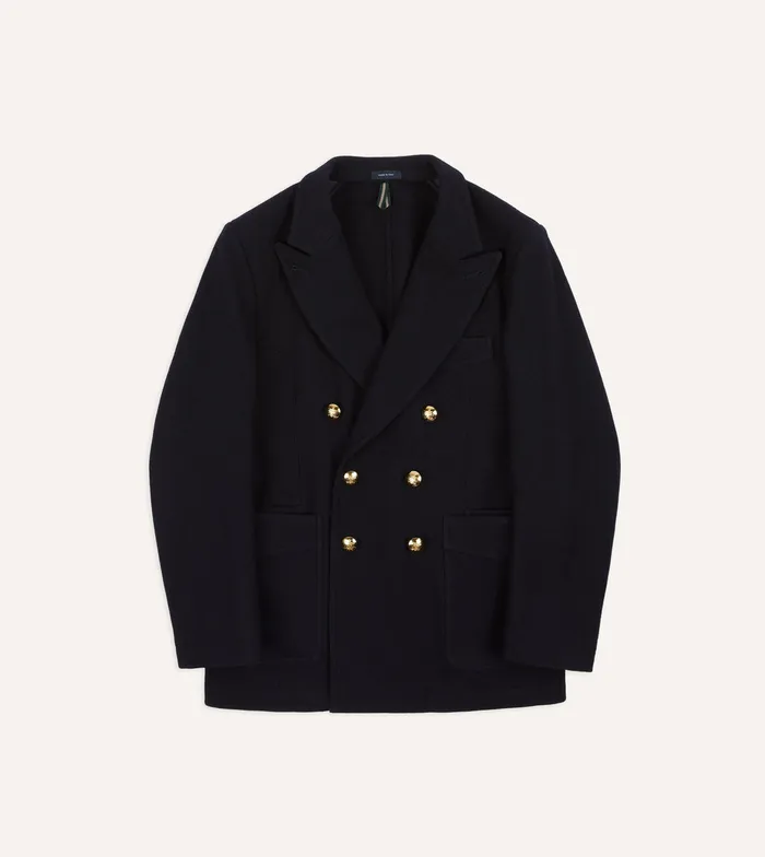 Drake039s Navy Melton Wool Games Blazer Mk Iii Men Blazers