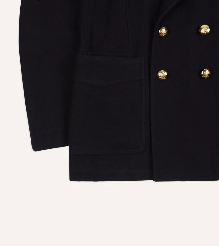 Drake039s Navy Melton Wool Games Blazer Mk Iii Men Blazers