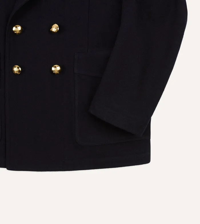 Drake039s Navy Melton Wool Games Blazer Mk Iii Men Blazers