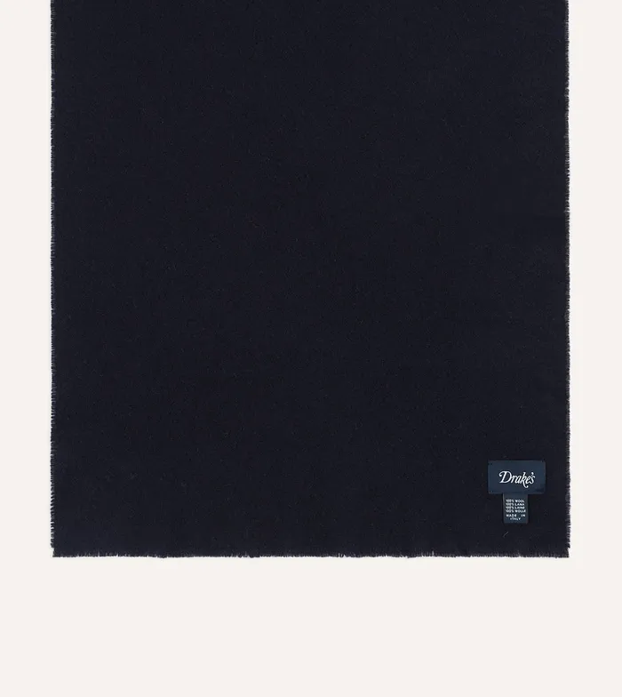 Drake039s Navy Solid Wool Scarf Men Scarves