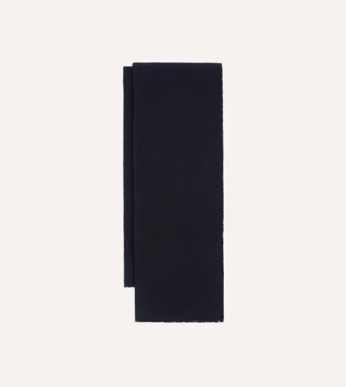 Drake039s Navy Solid Wool Scarf Men Scarves