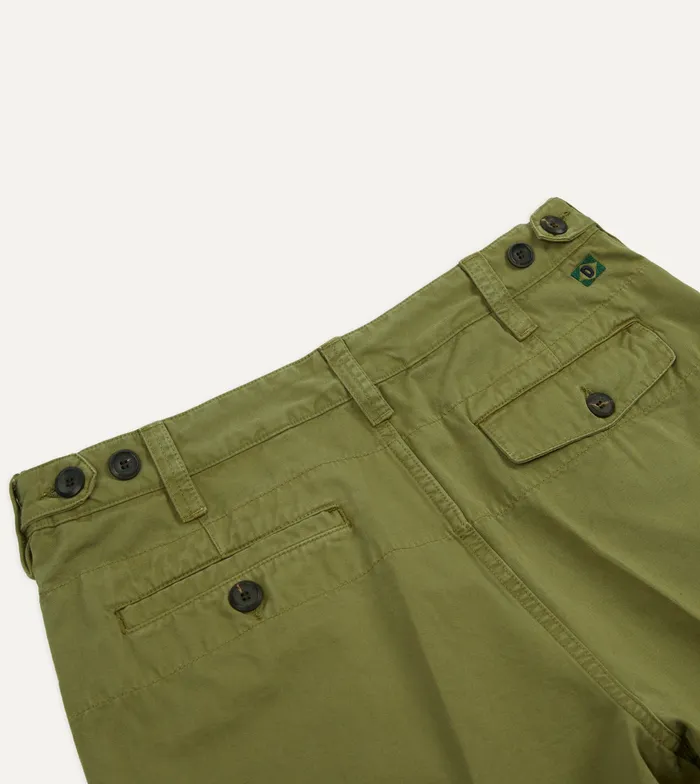 Drake039s Olive Cotton Twill SinglePleat Shorts Men Shorts