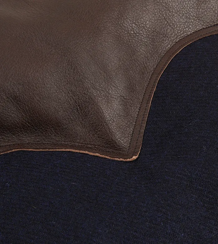 Drake039s Rocky Mountain Featherbed For Navy Harris Tweed Leather Christy Down Vest Men Coats and Jackets