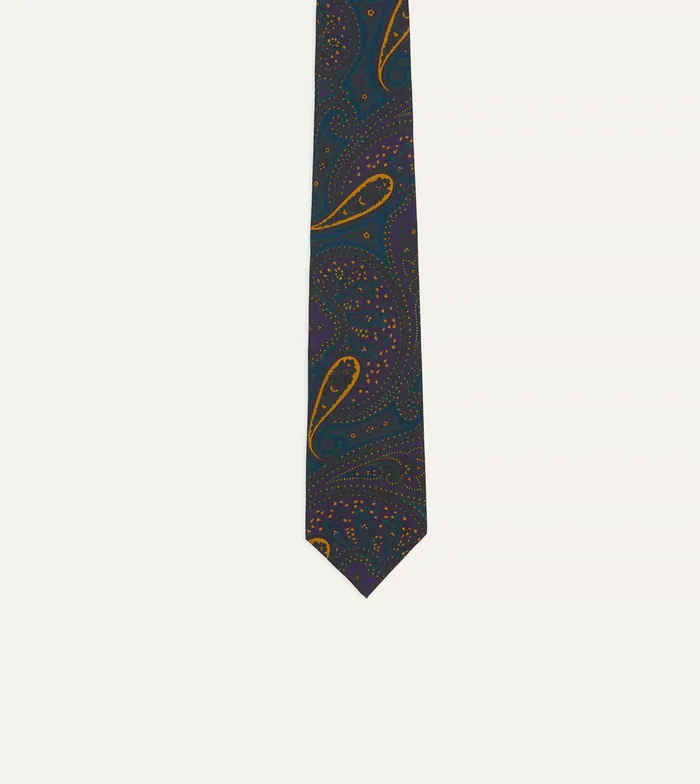 Drake039s Teal And Purple Large Paisley Print Madder Silk Self Tipped Tie Men Patterned Ties