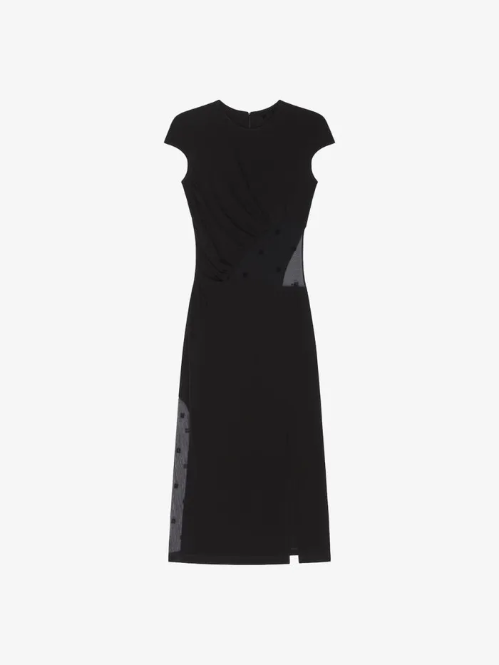 Dress In Crepe And 4g Tulle Black Women Givenchy Dresses