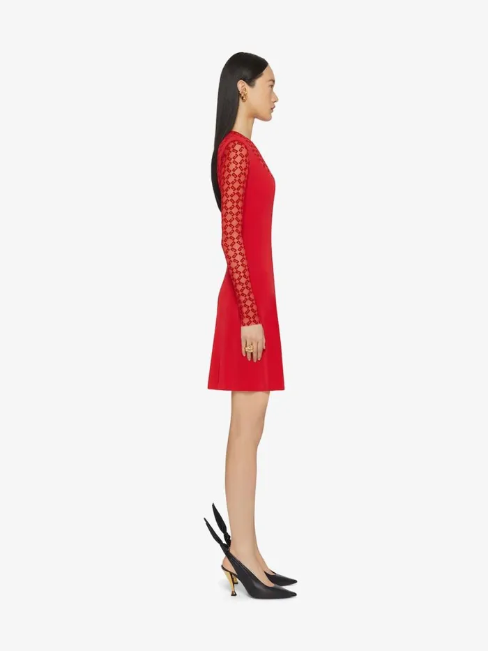 Dress In Jersey And Monogram 72 Tulle Red Women Givenchy Dresses