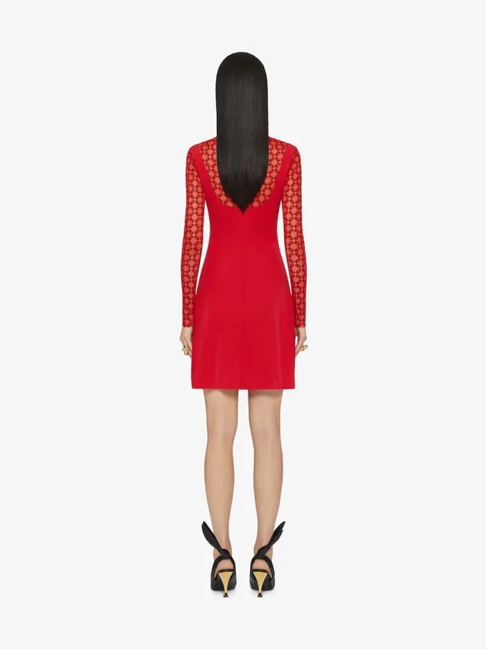Dress In Jersey And Monogram 72 Tulle Red Women Givenchy Dresses