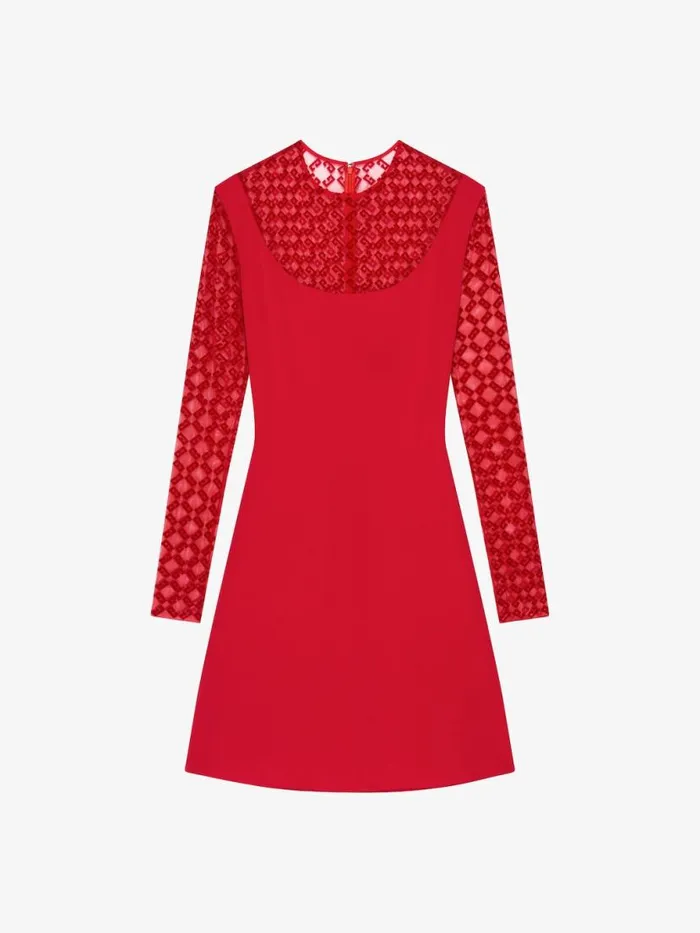 Dress In Jersey And Monogram 72 Tulle Red Women Givenchy Dresses