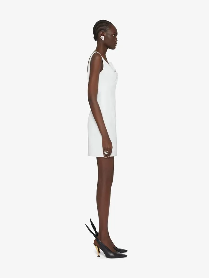Dress In Leather With Bow Detail Optic White Women Givenchy Dresses