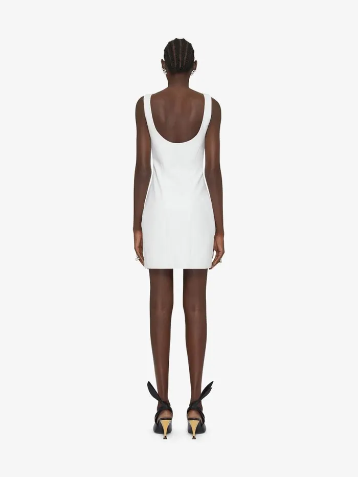 Dress In Leather With Bow Detail Optic White Women Givenchy Dresses