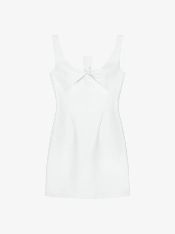 Dress In Leather With Bow Detail Optic White Women Givenchy Dresses