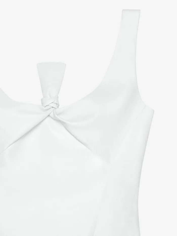 Dress In Leather With Bow Detail Optic White Women Givenchy Dresses