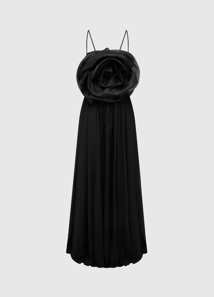 Dresses and Jumpsuits Women LEO LIN Bloom Rose Maxi Dress 8211 Ebony