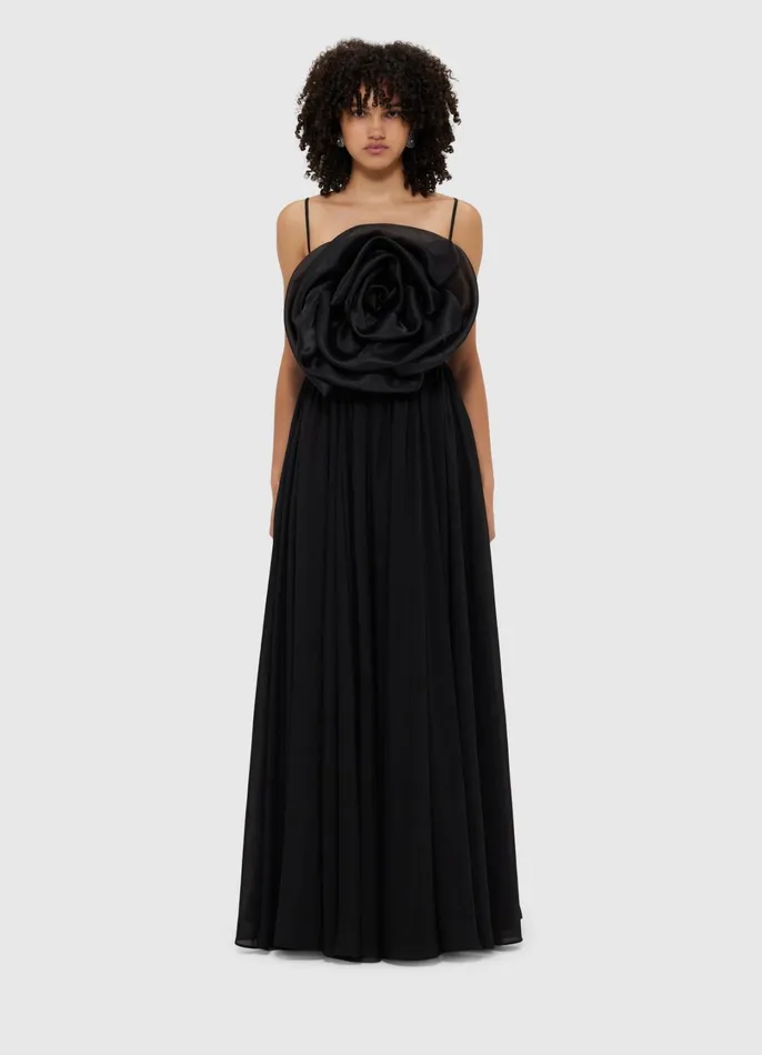 Dresses and Jumpsuits Women LEO LIN Bloom Rose Maxi Dress 8211 Ebony