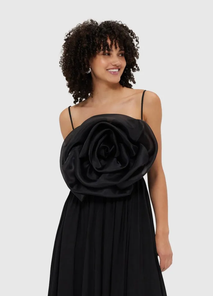 Dresses and Jumpsuits Women LEO LIN Bloom Rose Maxi Dress 8211 Ebony