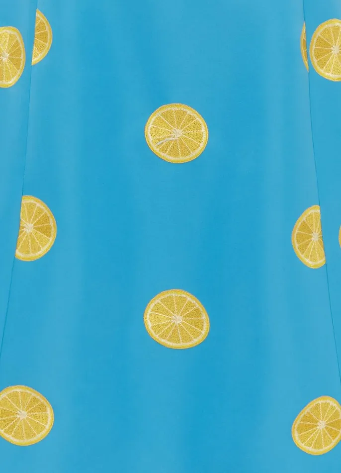 Dresses and Jumpsuits Women LEO LIN Cleo Embroidered Sleeveless Midi Dress 8211 Citrus Embroidery