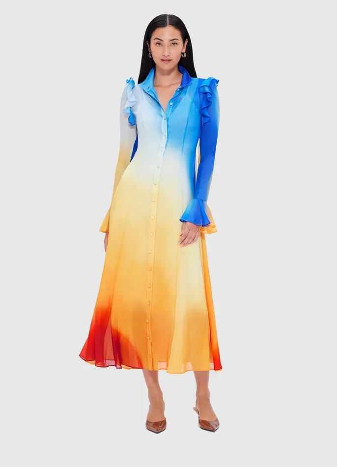 Dresses and Jumpsuits Women LEO LIN Katrina Butterfly Sleeve Midi Dress 8211 Enigma