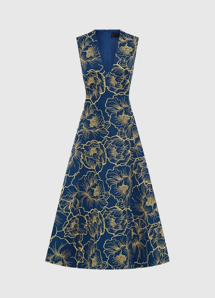 Dresses and Jumpsuits Women LEO LIN Nicola V Neck Midi Dress 8211 Marine Blue Dresses and Jumpsuits Women LEO LIN Nicola V Neck Midi Dress 8211 Marine Blue