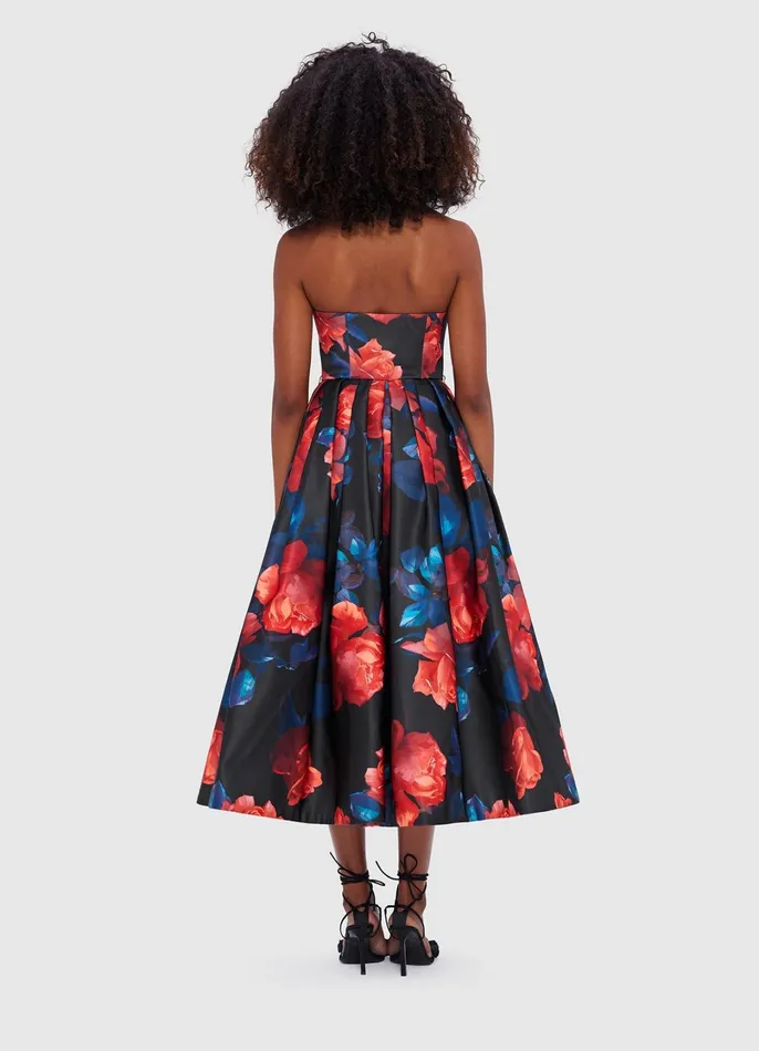 Dresses and Jumpsuits Women LEO LIN Norine Bustier Midi Dress 8211 Rose Print