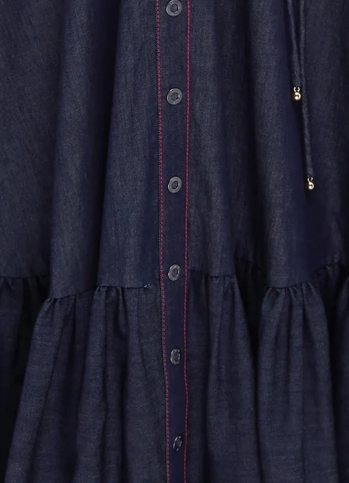 Dresses and Jumpsuits Women LEO LIN Roberta Denim Midi Dress 8211 Indigo