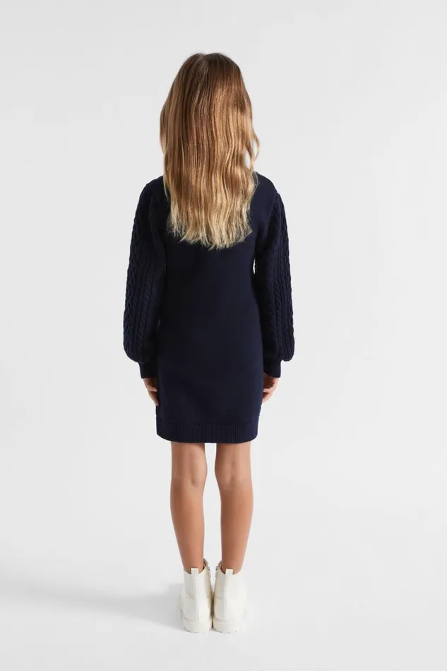 Dresses Girl Seed Heritage Cable Knit Dress Midnight Blue